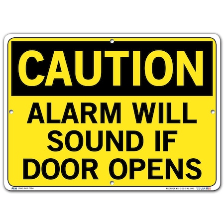 Vestil Aluminum Sign, 10-1/2" H, 14-1/2" W, Aluminum, Rectangle, English, SI-C-75-C-AL-080 SI-C-75-C-AL-080